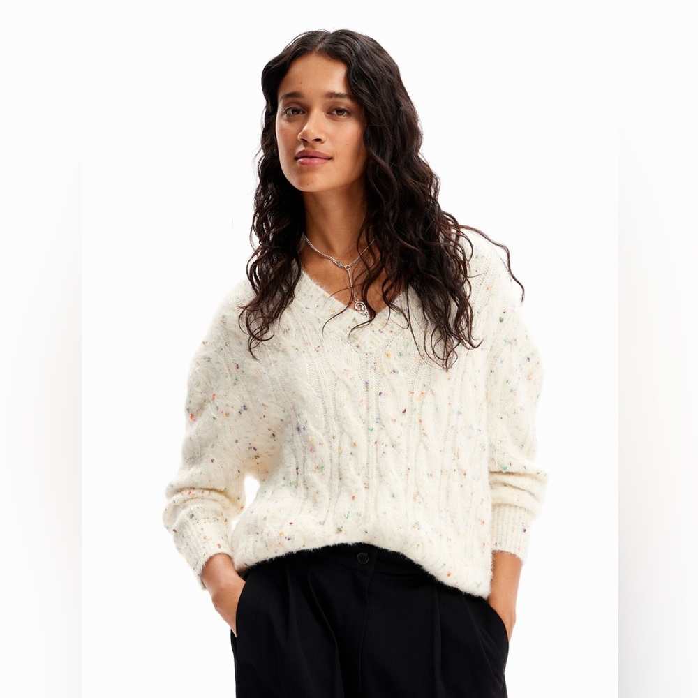 Desigual Colorful Cable knit Sweater